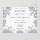 ラベンダーラブボホワイルドフラワーヴィンテージ花 インビテーションポストカード (正面)