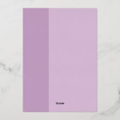 ラベンダーラブ婚約パーティ 箔招待状 (裏面)