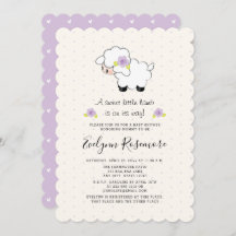 ラベンダーラムベビーシャワー招待状