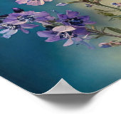 ラベンダーラークスパーフラワーアートプリントポスター ポスター (角)