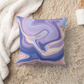 ラベンダーリキッドマーブル装飾用クッション クッション (ブランケット)