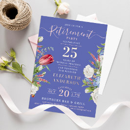 ラベンダーリタイアエレガントメントフローラフォイル招待状 箔招待状