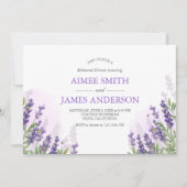 ラベンダーリハーサルディナー招待状素朴パープル 招待状 (正面)