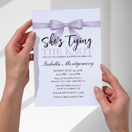 ラベンダーリボンの「She’s Tying the Knot」テーマ 招待状