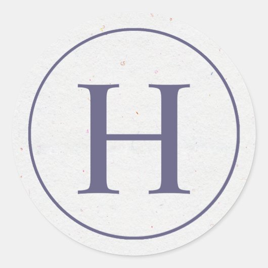 ラベンダーリングや輪モノグラムステッカー ラウンドシール (正面)