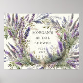 ラベンダーリーガルフローラブライダルシャワーウェルカムサイン ポスター (正面)