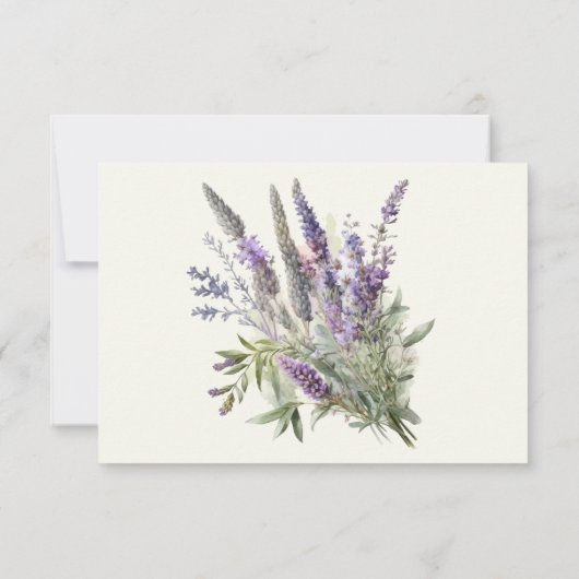 ラベンダーリーガルフローラブライダルシャワーエンクロージャカード 出欠カード (裏面)