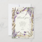 ラベンダーリーガルフローラブライダルシャワーサンキューカード サンキューカード (正面)