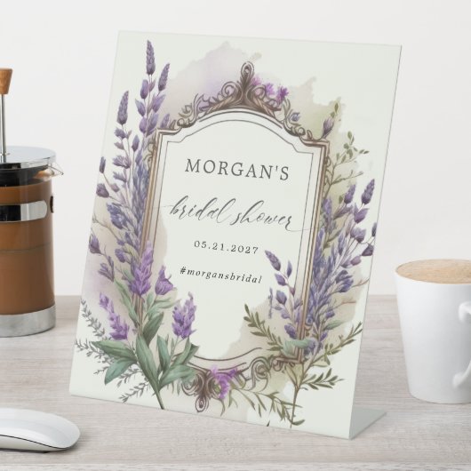 ラベンダーリーガルフローラブライダルシャワー 台座サイン (インサイチュ)