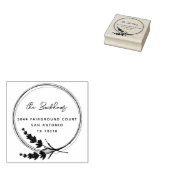 ラベンダーリースフローラファミリー差出人住所 ラバースタンプ (押印)