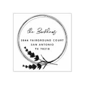 ラベンダーリースフローラファミリー差出人住所 ラバースタンプ (インプリント)