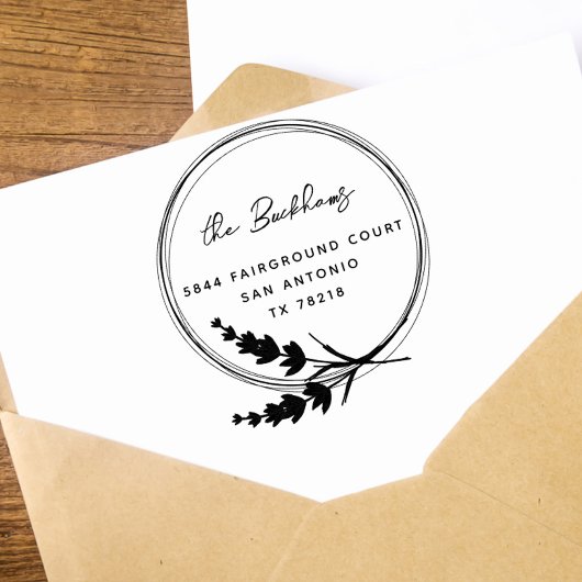 ラベンダーリースフローラファミリー差出人住所 ラバースタンプ