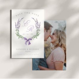 ラベンダーリース&ボウモノグラム結婚の写真 セーブザデート