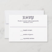 ラベンダーリーフとフローラモノグラム結婚ズ 出欠カード (正面)