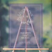 ラベンダーリーフェイスクレストモノグラムウェルカム結婚ズ アクリルサイン (ニュートラル)