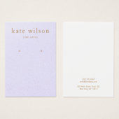 ラベンダーレザー（イメージ）イヤリングディスプレイカード (正面&裏面)