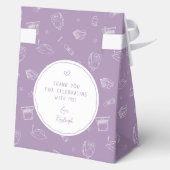 ラベンダーレトロ手描きパーソナライズされた卒業 フェイバーボックス (裏面)