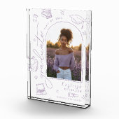 ラベンダーレトロ手描き卒業写真ブロック フォトブロック (右)