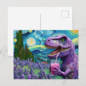 ラベンダーレモネードレックスを持つ紫色のTファンタジー ポストカード (正面/裏面)