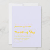 ラベンダーレモンズエストレトロタイポグラフィ結婚ズ 招待状 (正面)