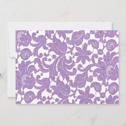 ラベンダーレースのウェディングアコモデーションカード 招待状 (裏面)