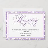 ラベンダーレースのウェディングレジストリー封入カード 招待状 (正面)