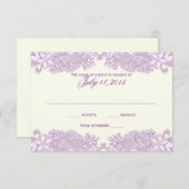 ラベンダーレースカントリーフローラ応答カード 出欠カード (正面/裏面)