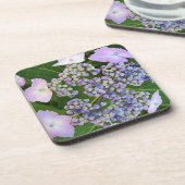 ラベンダーレースキャップアジサイ開花コルクコースター コースター (左側)