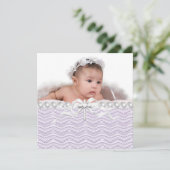 ラベンダーレースパールクロス《キリスト教》洗礼式や命名式 招待状 (スタンド正面)