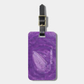ラベンダーロケットパープル遠くに宇宙ラベル ラゲッジタグ (正面縦)