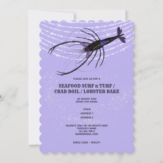 ラベンダーロブスターのイルミネーション 招待状 (正面)