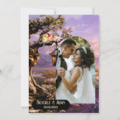 ラベンダーロマンチック結婚アートフォトのサンキューカード サンキューカード (裏面)