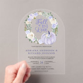ラベンダーローズカボチャの結婚式 アクリル招待状 (インサイチュ (ポータブル))