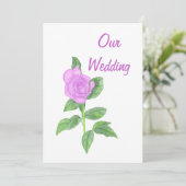 ラベンダーローズペインティング、カスタム結婚式の招待 招待状 (スタンド正面)