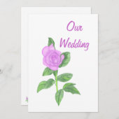 ラベンダーローズペインティング、カスタム結婚式の招待 招待状 (正面/裏面)