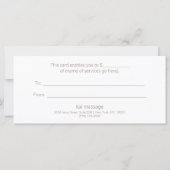 ラベンダーロータスフラワーナチュラルスパギフト券 (裏面)