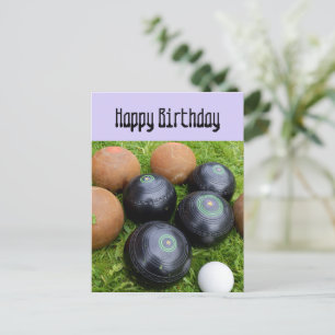 ラベンダーローンボウル、フラット誕生日カード ポストカード