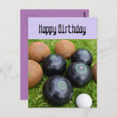 ラベンダーローンボウル、フラット誕生日カード ポストカード (正面/裏面)