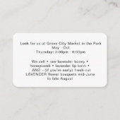 ラベンダーワイルドフラワーオーガニックハニーアピールハイブ ノートカード (裏面)