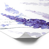 ラベンダーワイルドフラワーズブライダルシャワーウェルカムサイン ポスター (角)