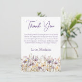 ラベンダーワイルドフラワーズブライダルシャワーサンキューカード 招待状 (スタンド正面)