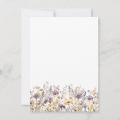 ラベンダーワイルドフラワーズブライダルシャワーサンキューカード 招待状 (裏面)
