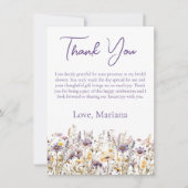 ラベンダーワイルドフラワーズブライダルシャワーサンキューカード 招待状 (正面)