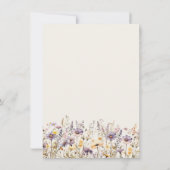 ラベンダーワイルドフラワーズブライダルベージュサンキューカード 招待状 (裏面)