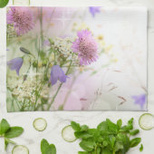 ラベンダーワイルドフラワープールキッチンディッシュタオル キッチンタオル (折り畳み)