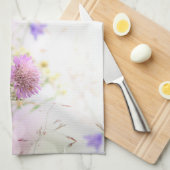 ラベンダーワイルドフラワープールキッチンディッシュタオル キッチンタオル (四つ折り)