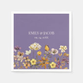 ラベンダーワイルドフラワーボホ結婚のナプキン スタンダードカクテルナプキン (正面)