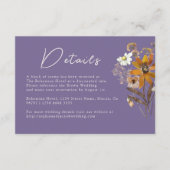 ラベンダーワイルドフラワーボホ結婚の詳細 エンクロージャーカード (正面)