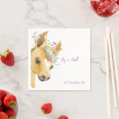 ラベンダーワイルドフラワーポニーベビーシャワーカクテル スタンダードカクテルナプキン (インサイチュ)