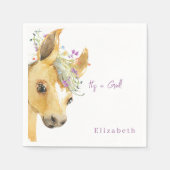 ラベンダーワイルドフラワーポニーベビーシャワーカクテル スタンダードカクテルナプキン (正面)